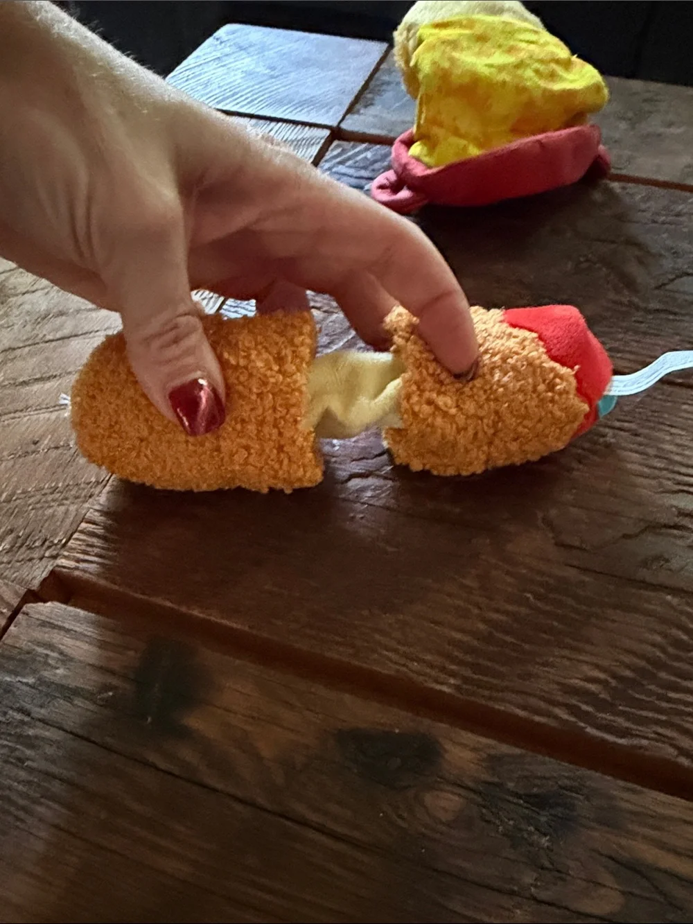 Plush Dog Toy Set - cheese and hot dogs